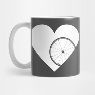 Heart with Road Bike Wheel for Cycling Lovers Mug